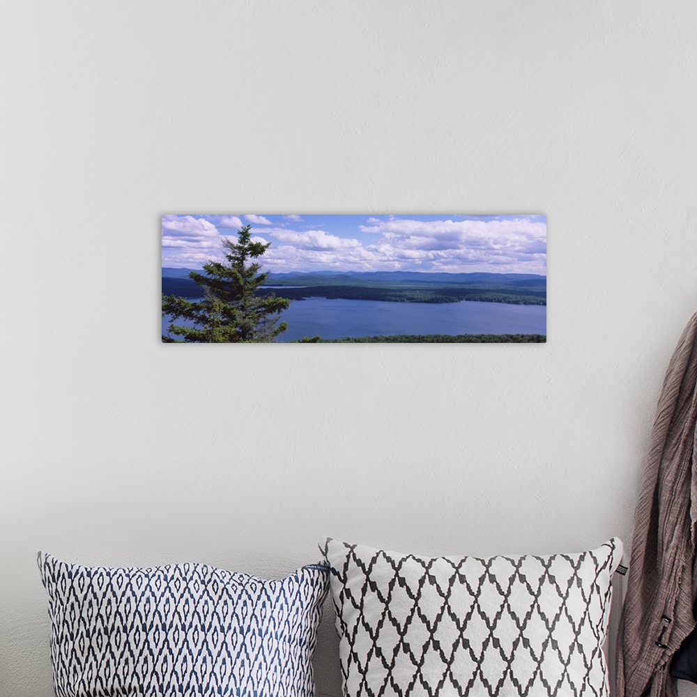 A bohemian room featuring High angle view of a lake, Piseco Lake, Adirondack Mountains, New York State