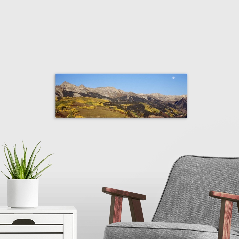 A modern room featuring High angle view of a mountain range, Colorado