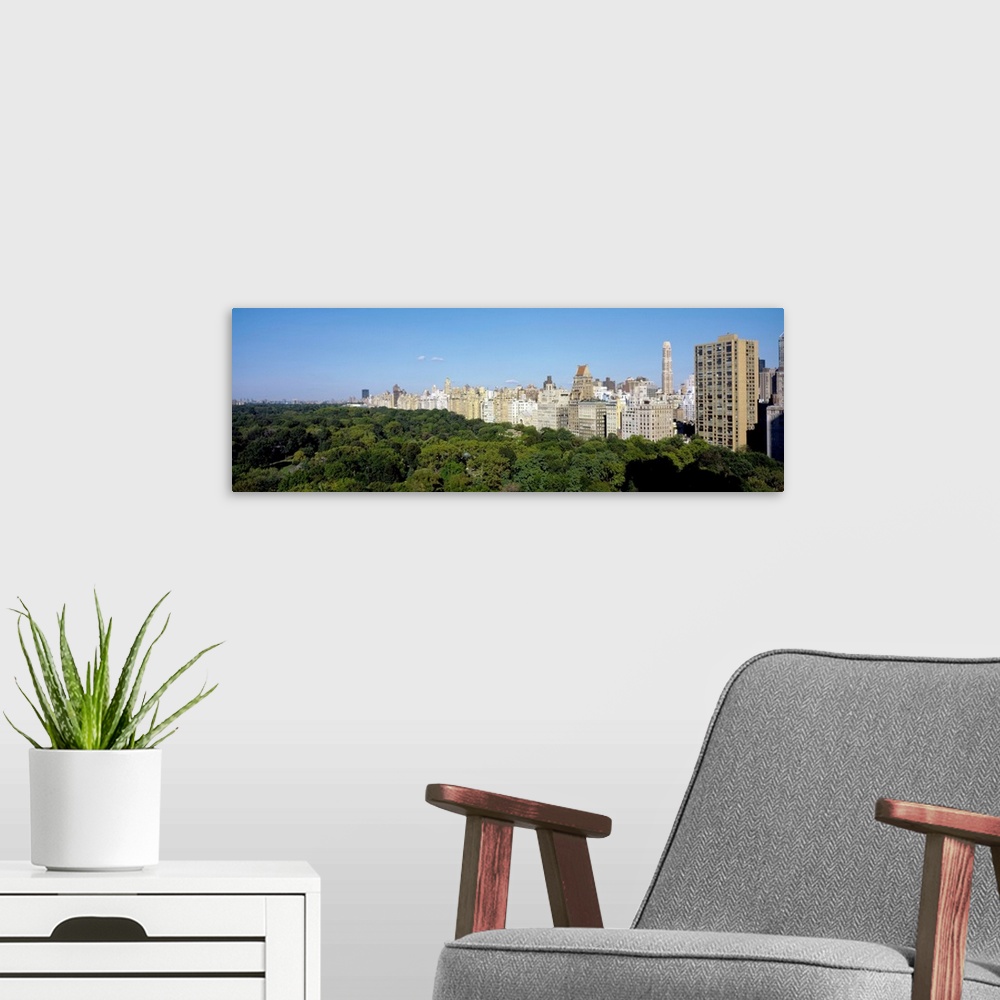 A modern room featuring High angle view of a park, Central Park, New York City, New York