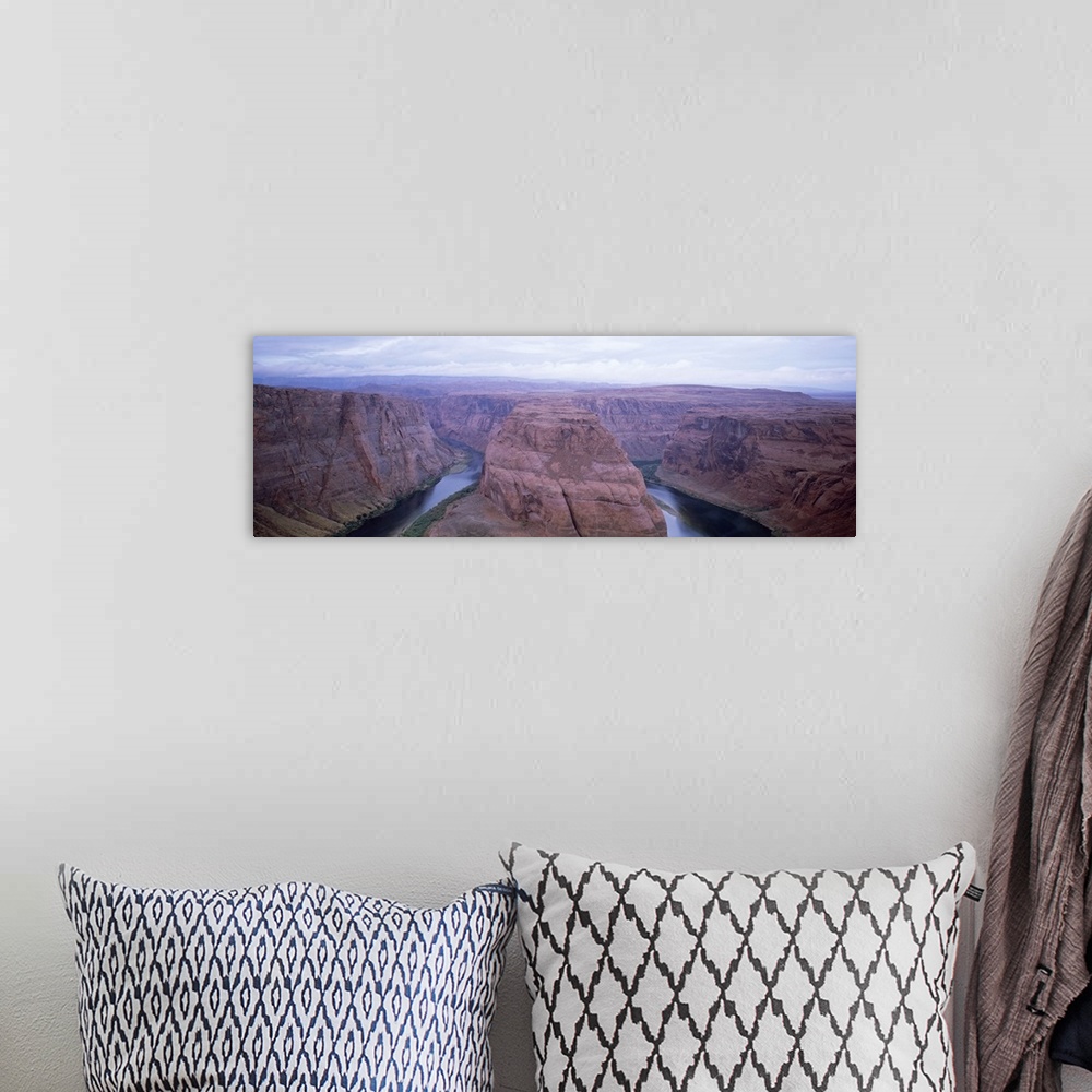 A bohemian room featuring High angle view of a river flowing in a canyon, Horseshoe Bend, Glen Canyon National Recreation A...