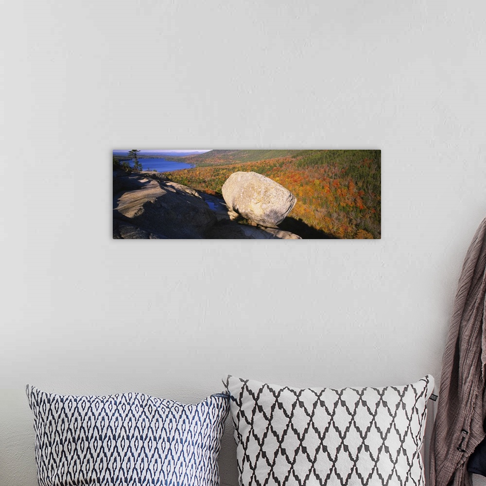 A bohemian room featuring High angle view of a rock, Bubble Rock, Bubble Mountain, Acadia National Park, Maine
