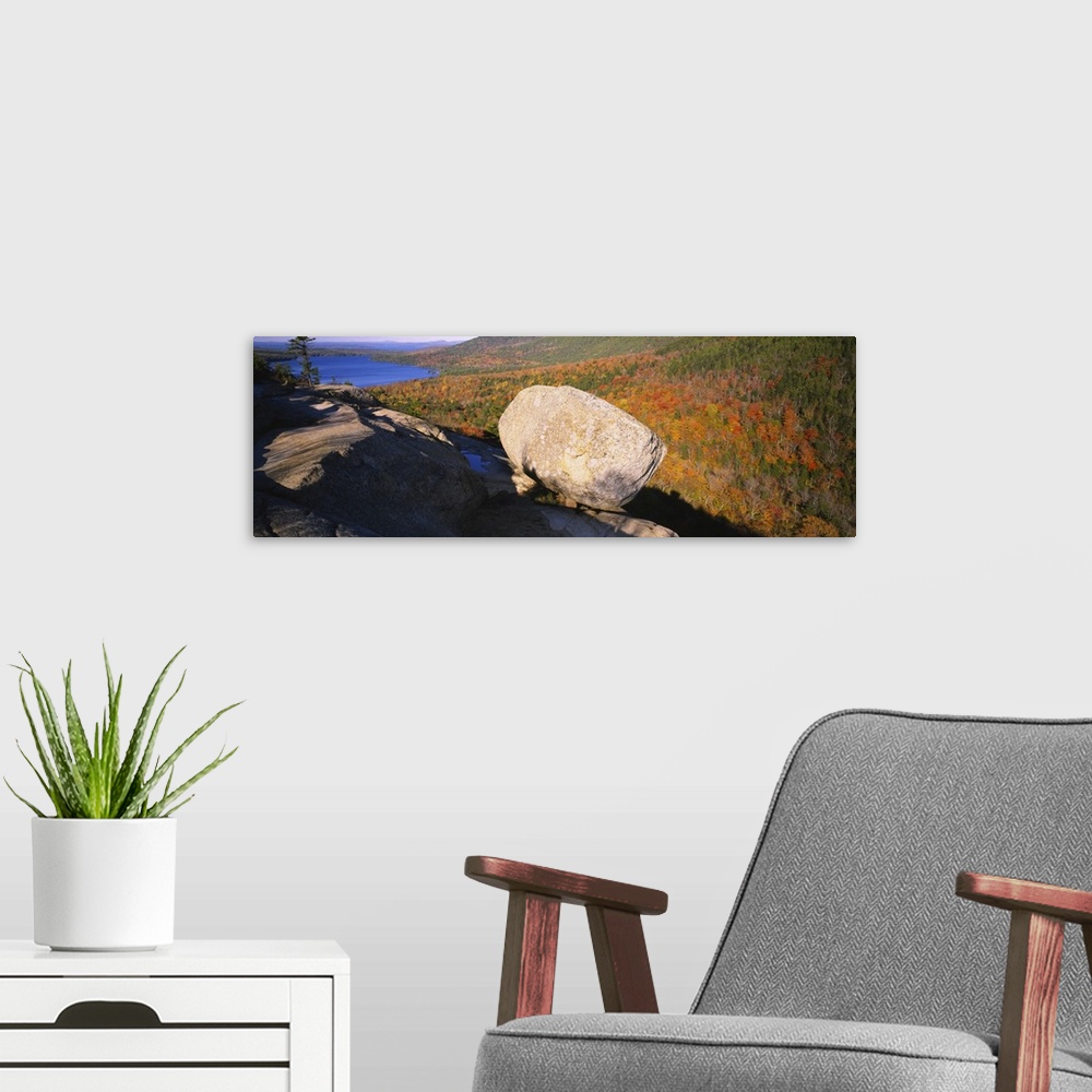 A modern room featuring High angle view of a rock, Bubble Rock, Bubble Mountain, Acadia National Park, Maine