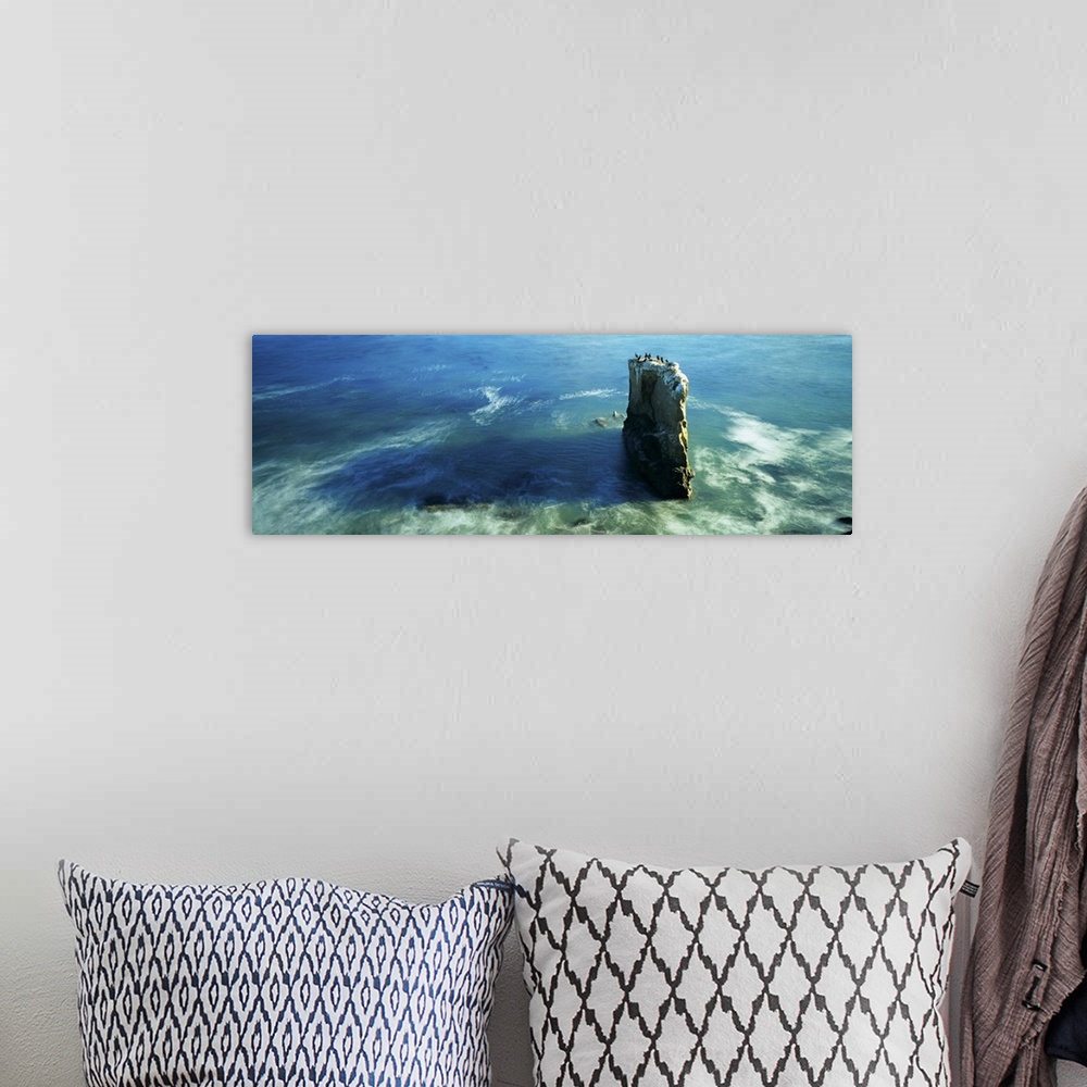 A bohemian room featuring High angle view of a rock formation in the sea, Santa Cruz, California