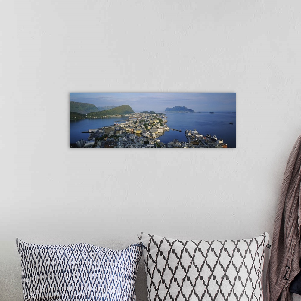 A bohemian room featuring High angle view of a town, Alesund, More og Romsdall, Norway