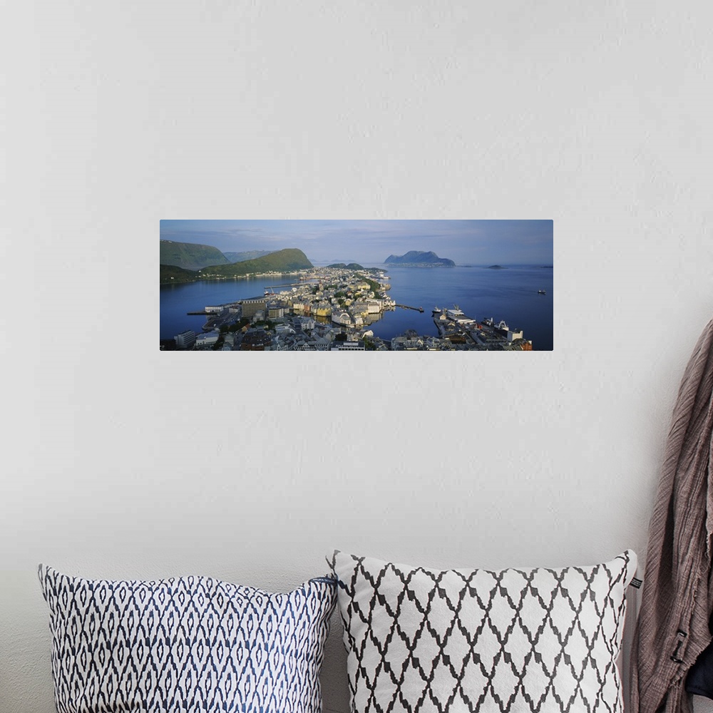 A bohemian room featuring High angle view of a town, Alesund, More og Romsdall, Norway
