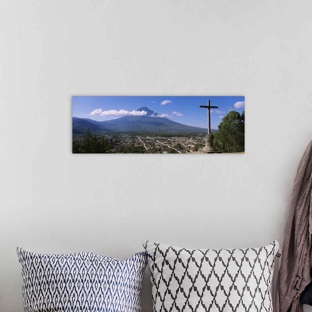 A bohemian room featuring High angle view of a town, Antigua, Guatemala