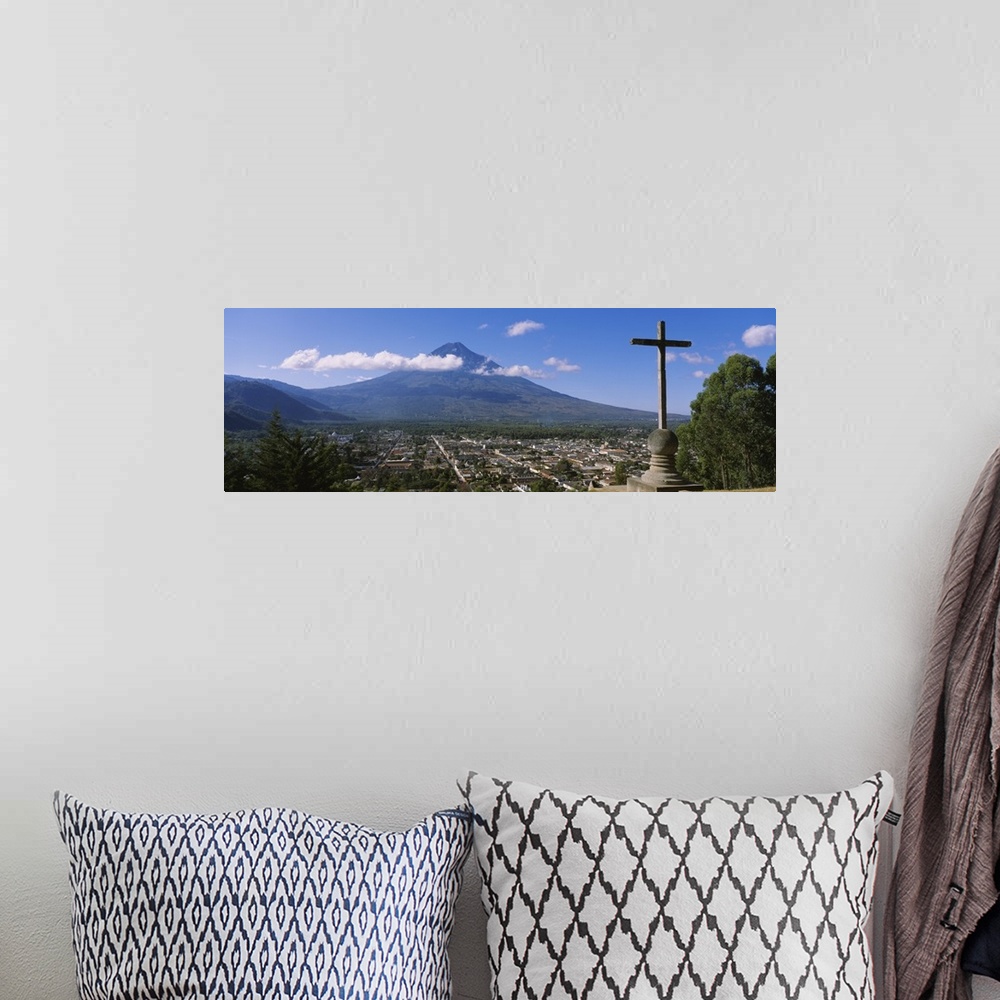 A bohemian room featuring High angle view of a town, Antigua, Guatemala