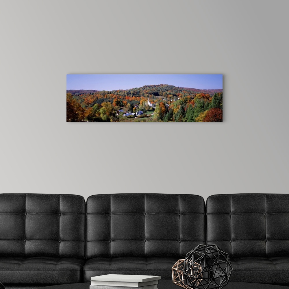 A modern room featuring High angle view of a town, East Topsham, Vermont