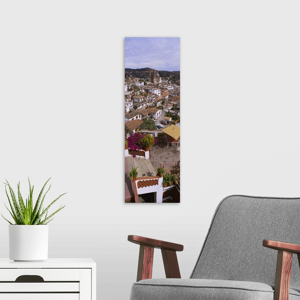 A modern room featuring High angle view of a town, Taxco, Mexico