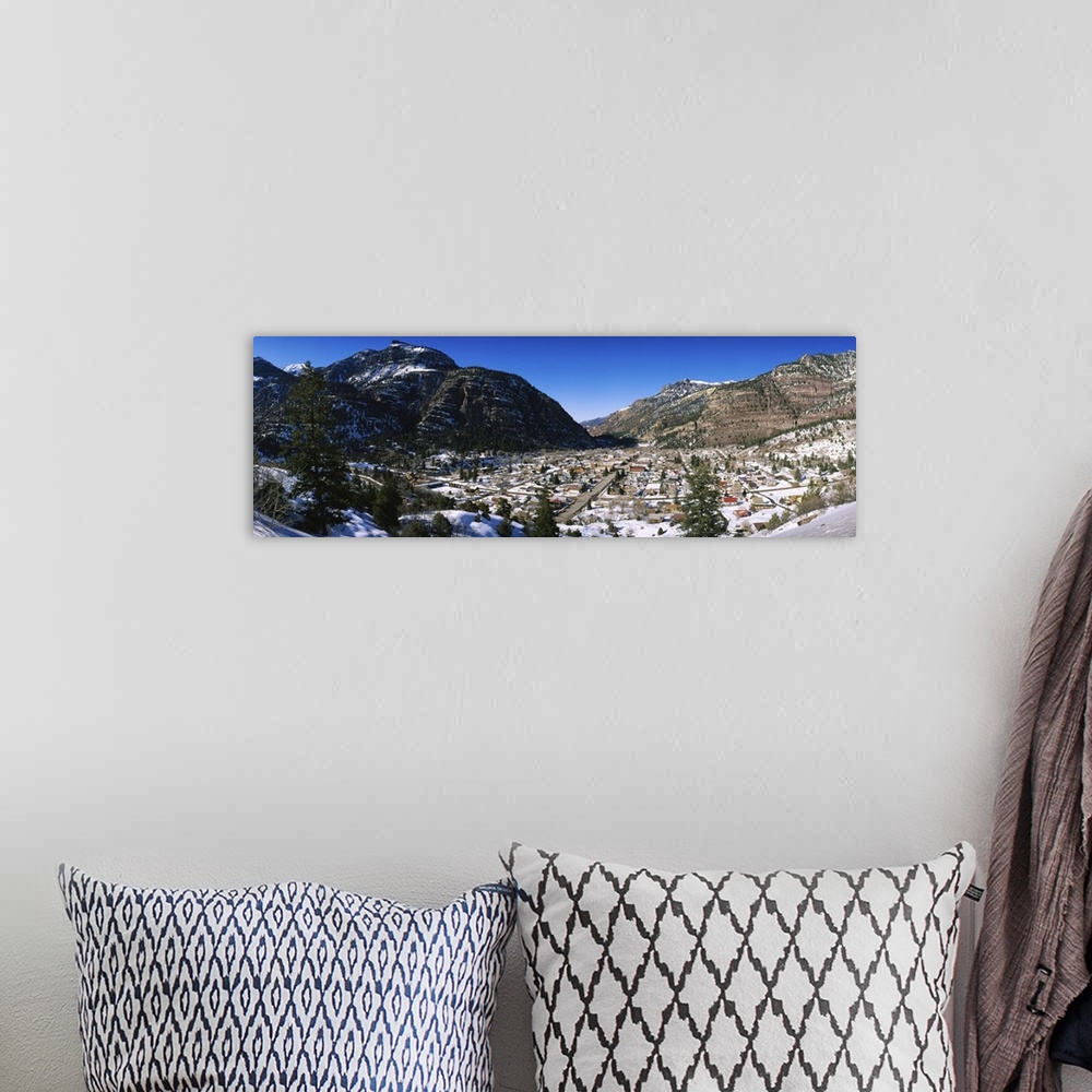 A bohemian room featuring High angle view of a town, Telluride, San Miguel County, Colorado