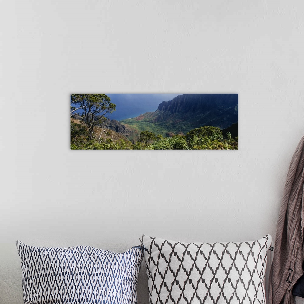 A bohemian room featuring High angle view of a valley, Kauai, Hawaii