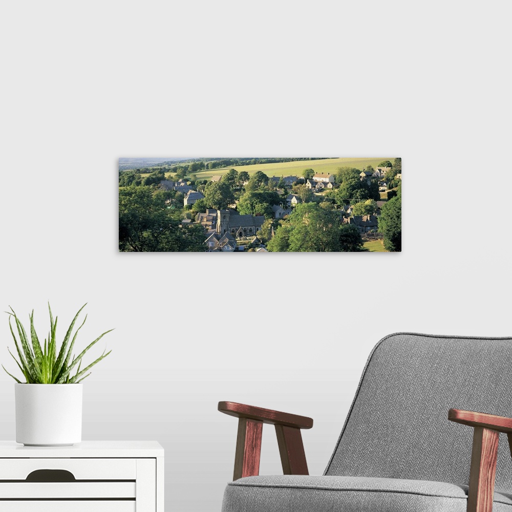 A modern room featuring High angle view of a village, Snowshill, Cotswolds, Gloucestershire, England