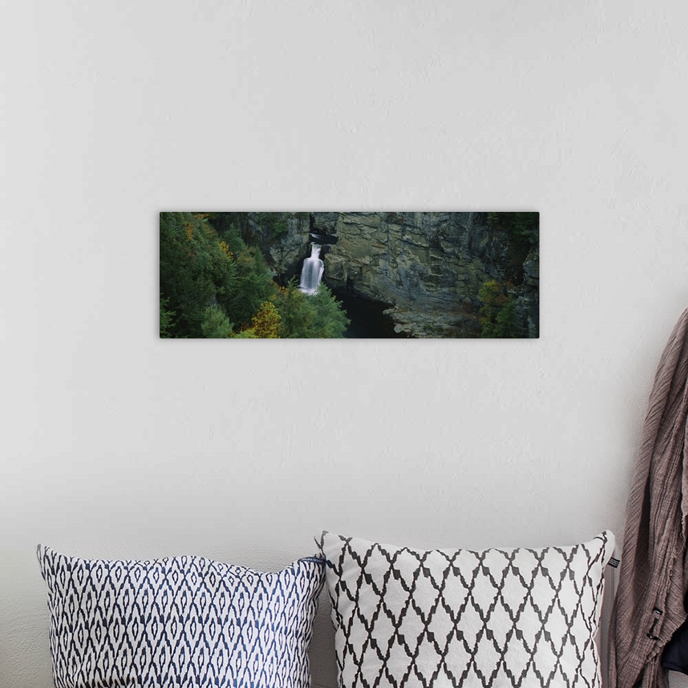 A bohemian room featuring High angle view of a waterfall, Linville Falls, Blue Ridge Parkway, North Carolina