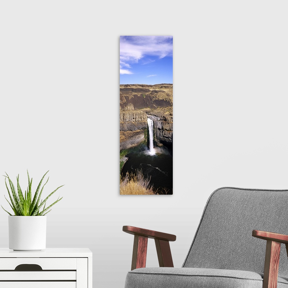 A modern room featuring High angle view of a waterfall, Palouse Falls, Palouse Falls State Park, Washington State