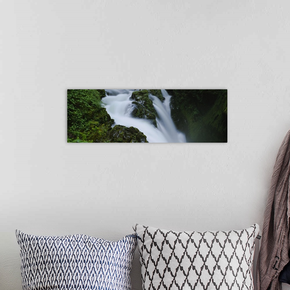 A bohemian room featuring High angle view of a waterfall, Sol Duc Falls, Olympic National Park, Washington State