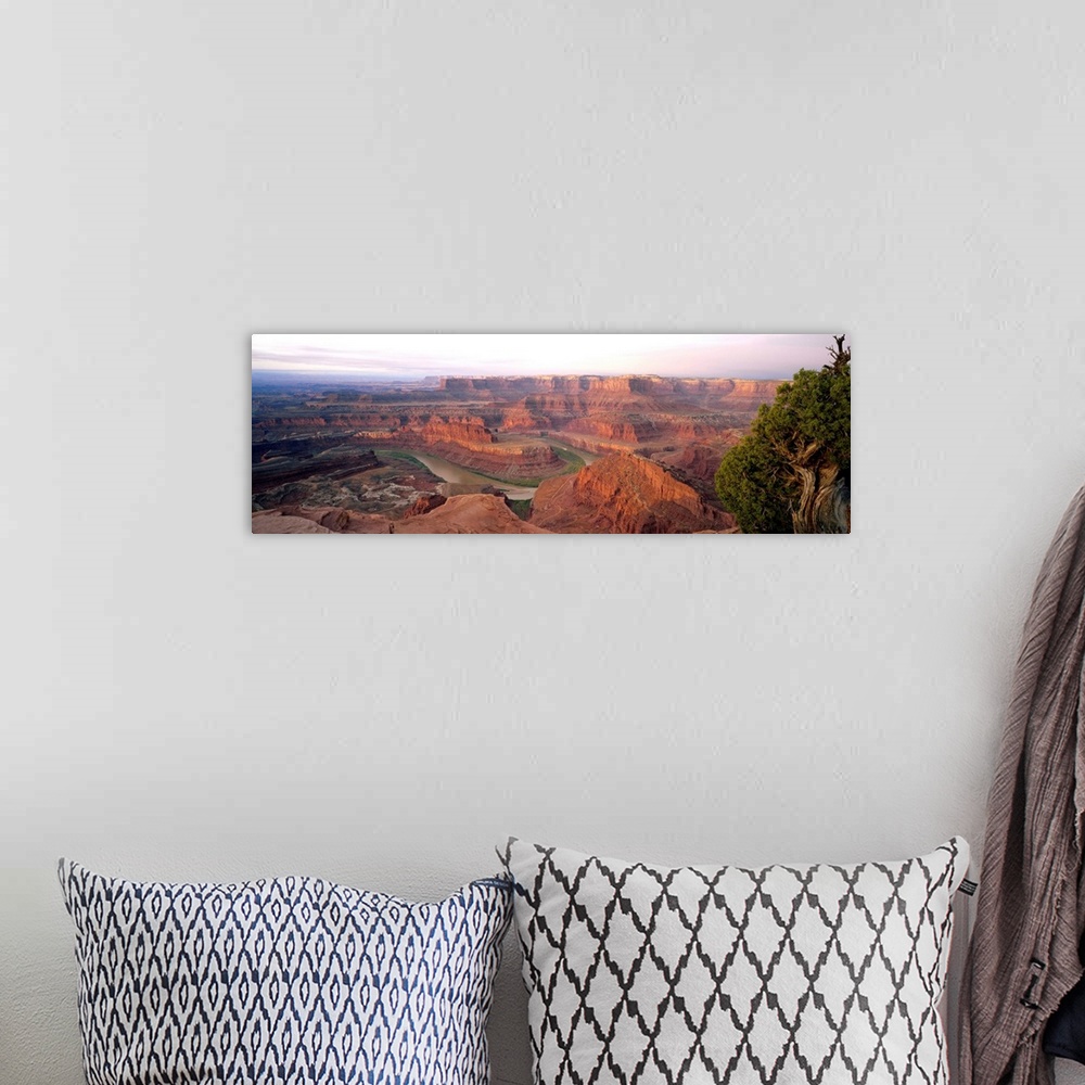 A bohemian room featuring High angle view of an arid landscape, Canyonlands National Park, Utah