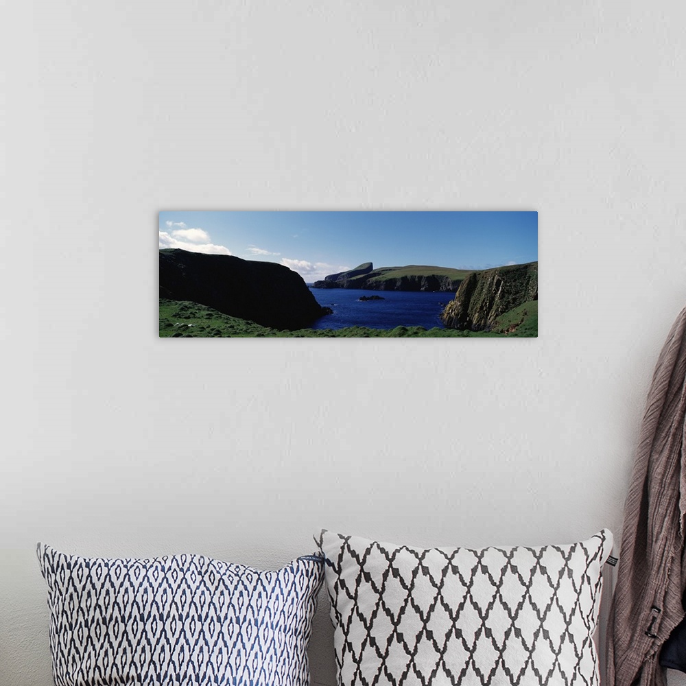 A bohemian room featuring High angle view of an inlet, Shetland Islands, Scotland
