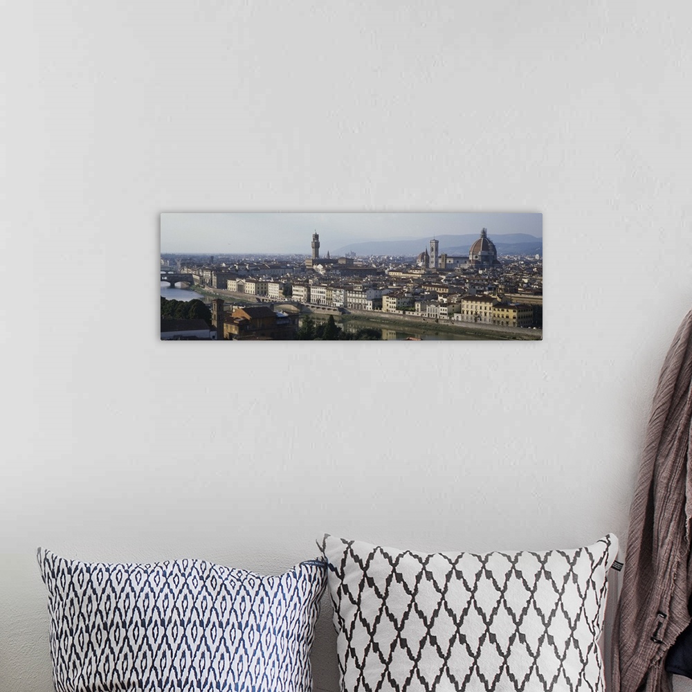 A bohemian room featuring High angle view of buildings in a city, Arno River, Florence, Tuscany, Italy