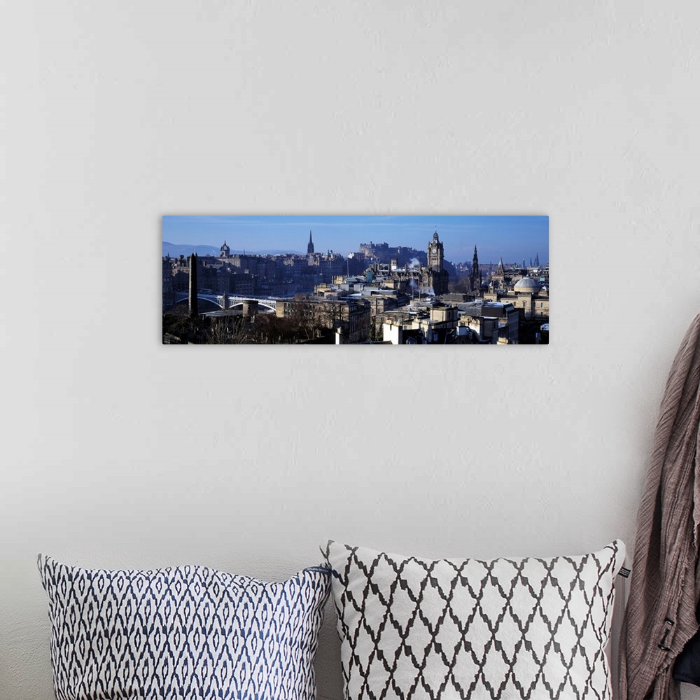 A bohemian room featuring High angle view of buildings in a city, Edinburgh, Scotland