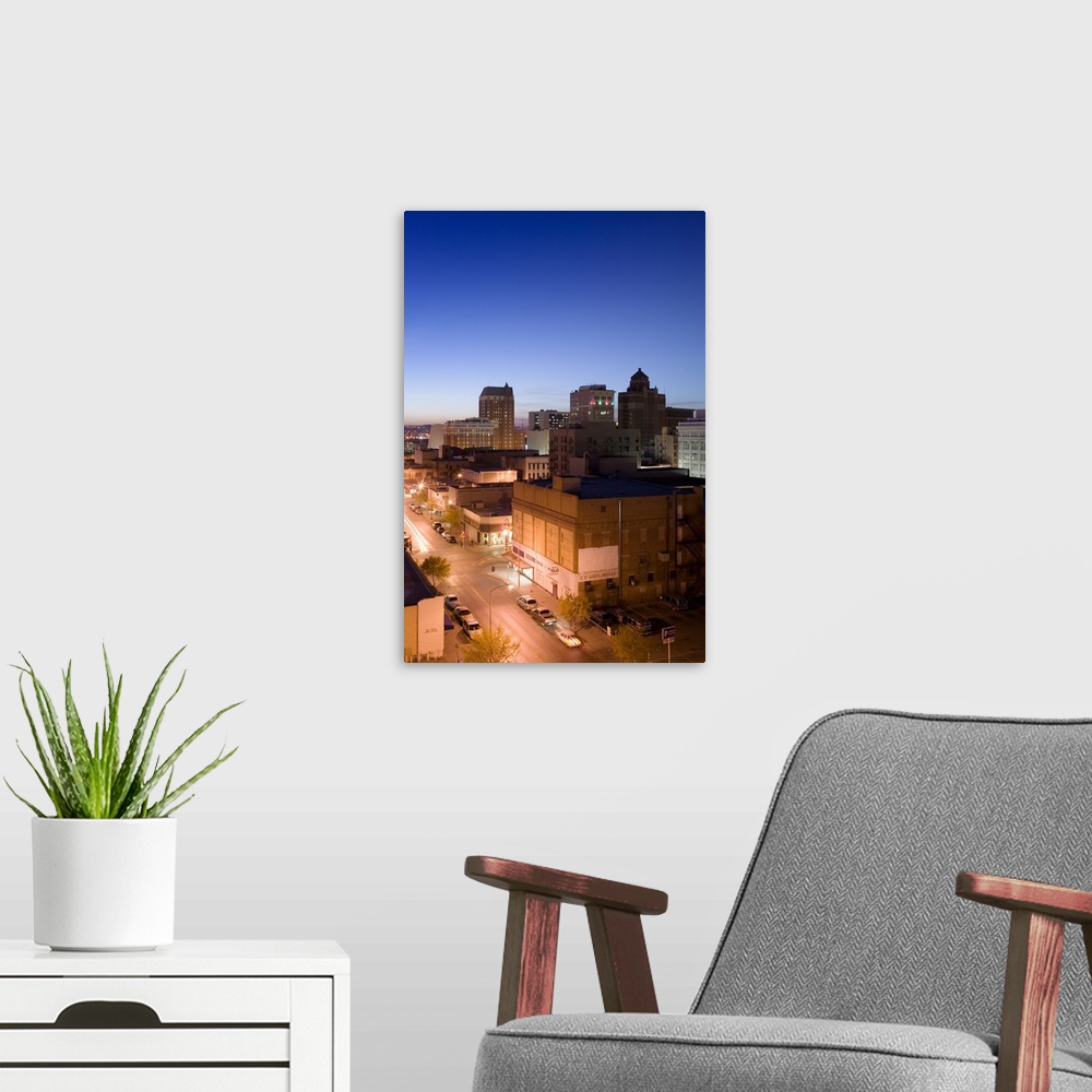 A modern room featuring High angle view of buildings in a city, El Paso, Texas