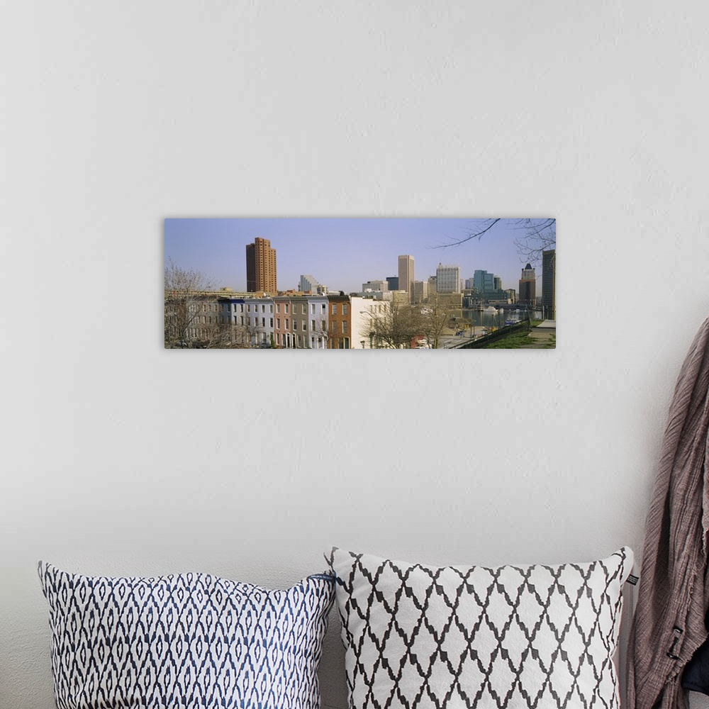 A bohemian room featuring High angle view of buildings in a city, Inner Harbor, Baltimore, Maryland