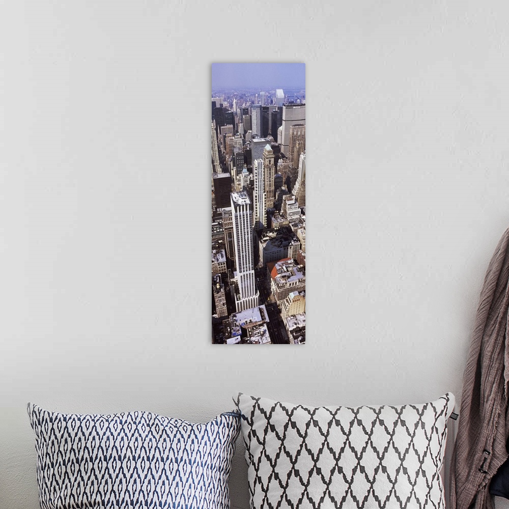 A bohemian room featuring High angle view of buildings in a city, Manhattan, New York City, New York State