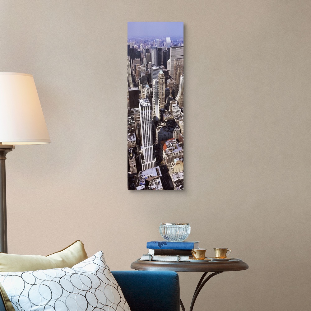 A traditional room featuring High angle view of buildings in a city, Manhattan, New York City, New York State