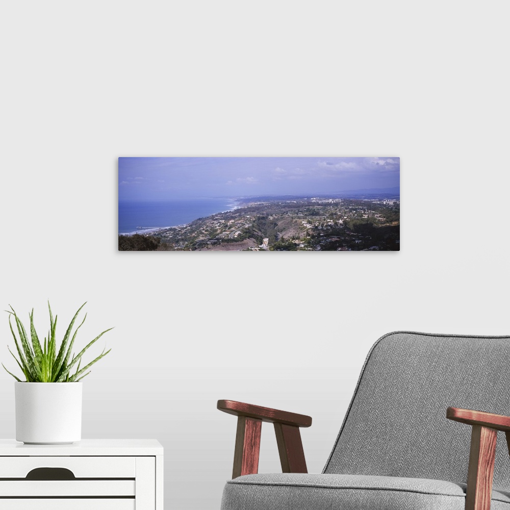 A modern room featuring High angle view of buildings on a hill, La Jolla, Pacific Ocean, San Diego, California