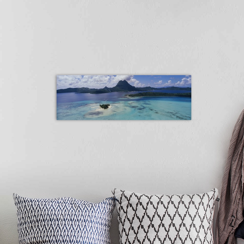 A bohemian room featuring High angle view of islands, Motutapu, Bora Bora, French Polynesia