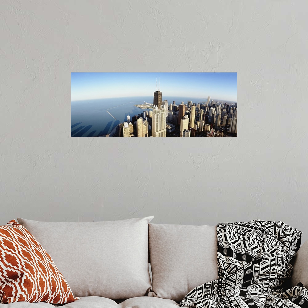 A bohemian room featuring High angle view of skyscrapers in a city, Chicago, Illinois