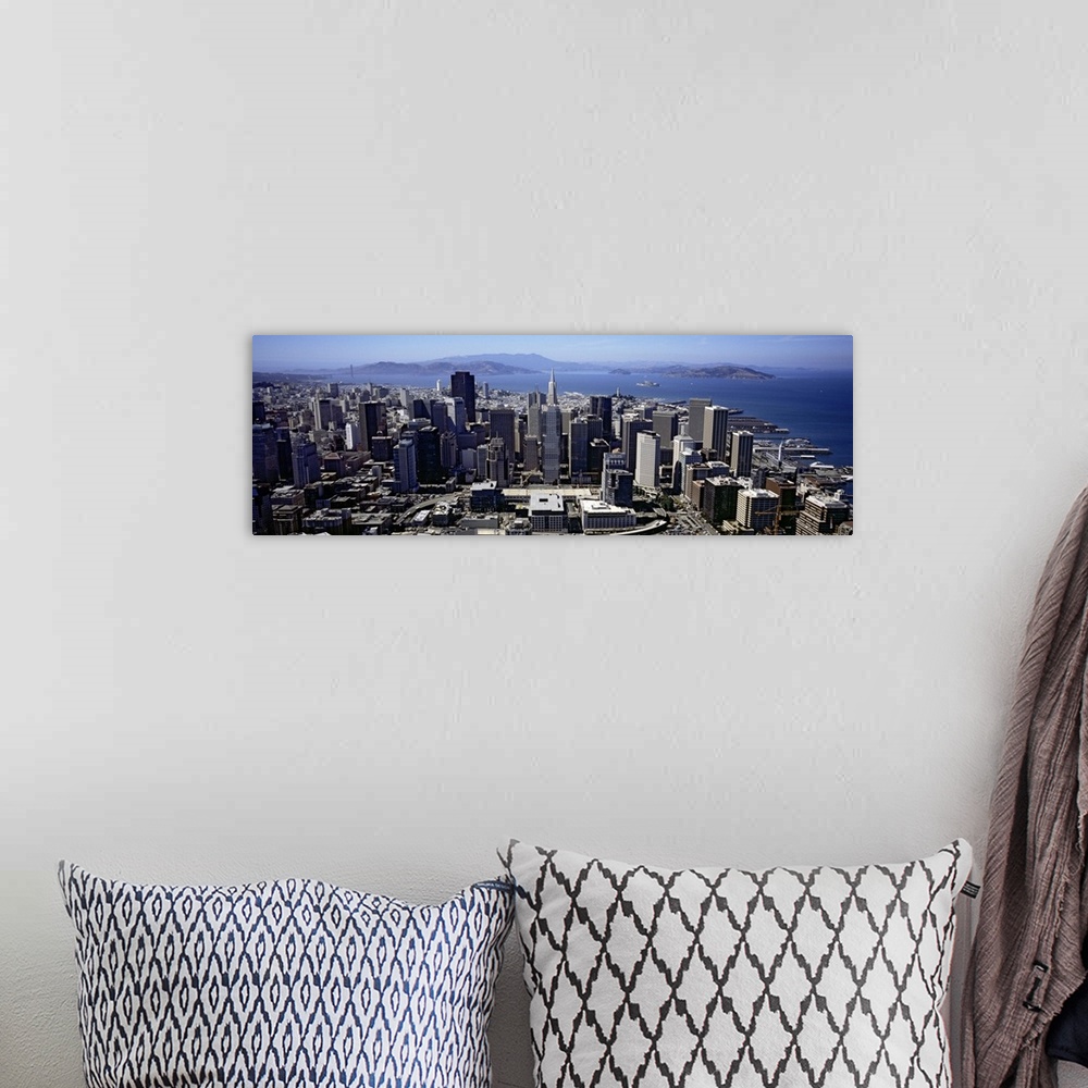 A bohemian room featuring High angle view of skyscrapers in a city, San Francisco, California