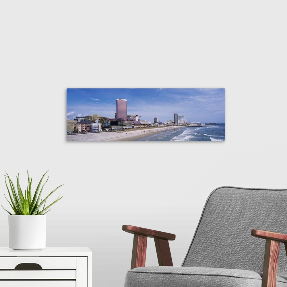 A modern room featuring High angle view of the beach, Atlantic City, New Jersey