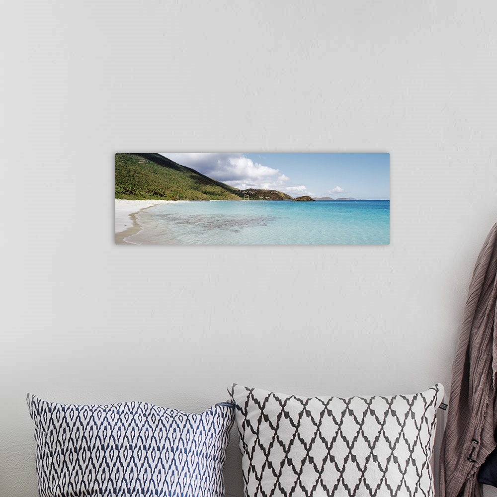 A bohemian room featuring High angle view of the beach, Cinnamon Bay, St John, US Virgin Islands
