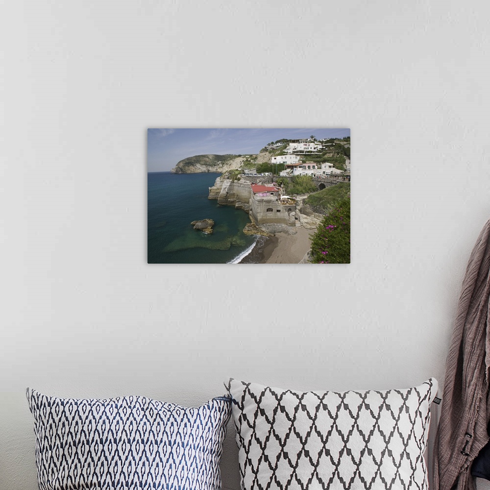 A bohemian room featuring High angle view of the beach, Sant Angelo Beach, Ischia, Naples, Campania, Italy