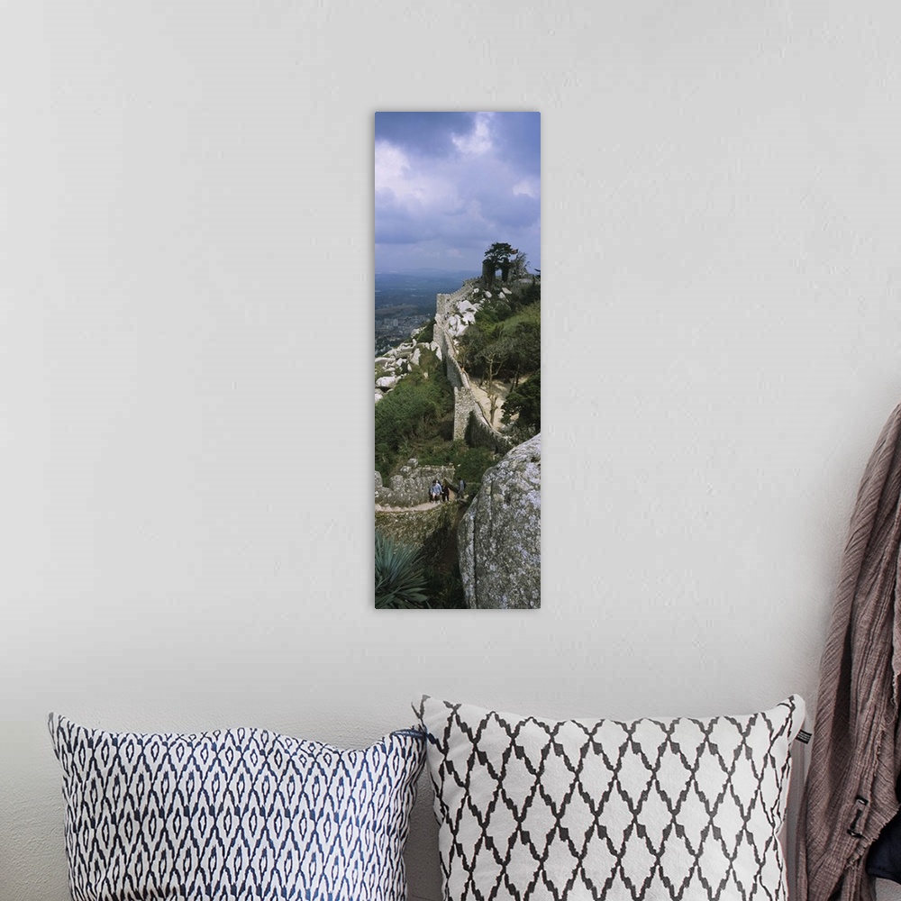 A bohemian room featuring High angle view of the old ruins of a castle, Castelo Dos Mouros, Sintra, Estremadura, Portugal