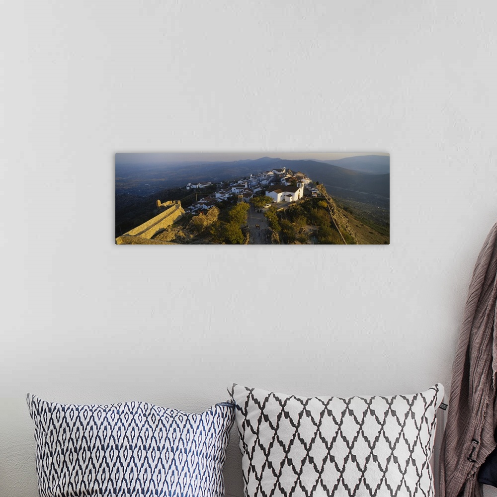 A bohemian room featuring High angle view of village on top of a hill, Marvao, Portalegre, Portugal