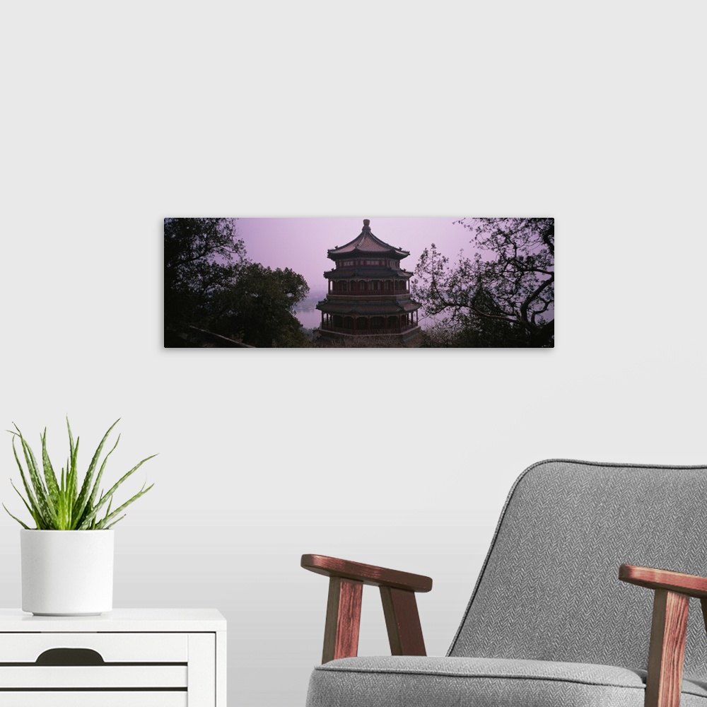 A modern room featuring High section view of a palace, Summer Palace, Beijing, China