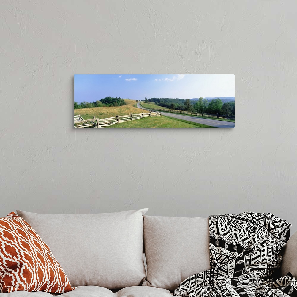 A bohemian room featuring Highway passing through a landscape, Milepost 235, Blue Ridge Parkway, North Carolina