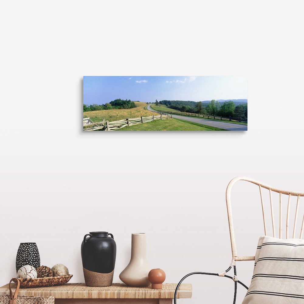 A farmhouse room featuring Highway passing through a landscape, Milepost 235, Blue Ridge Parkway, North Carolina