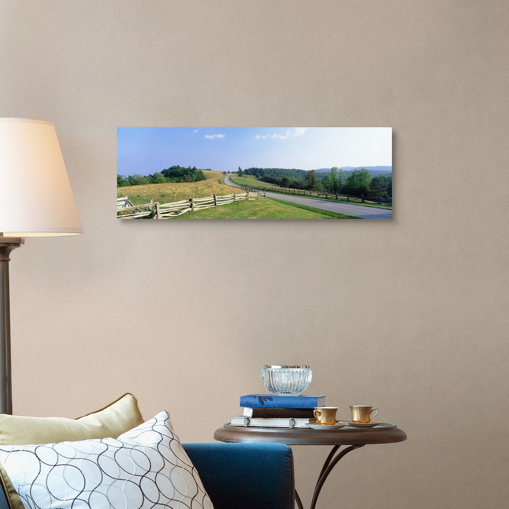 A traditional room featuring Highway passing through a landscape, Milepost 235, Blue Ridge Parkway, North Carolina