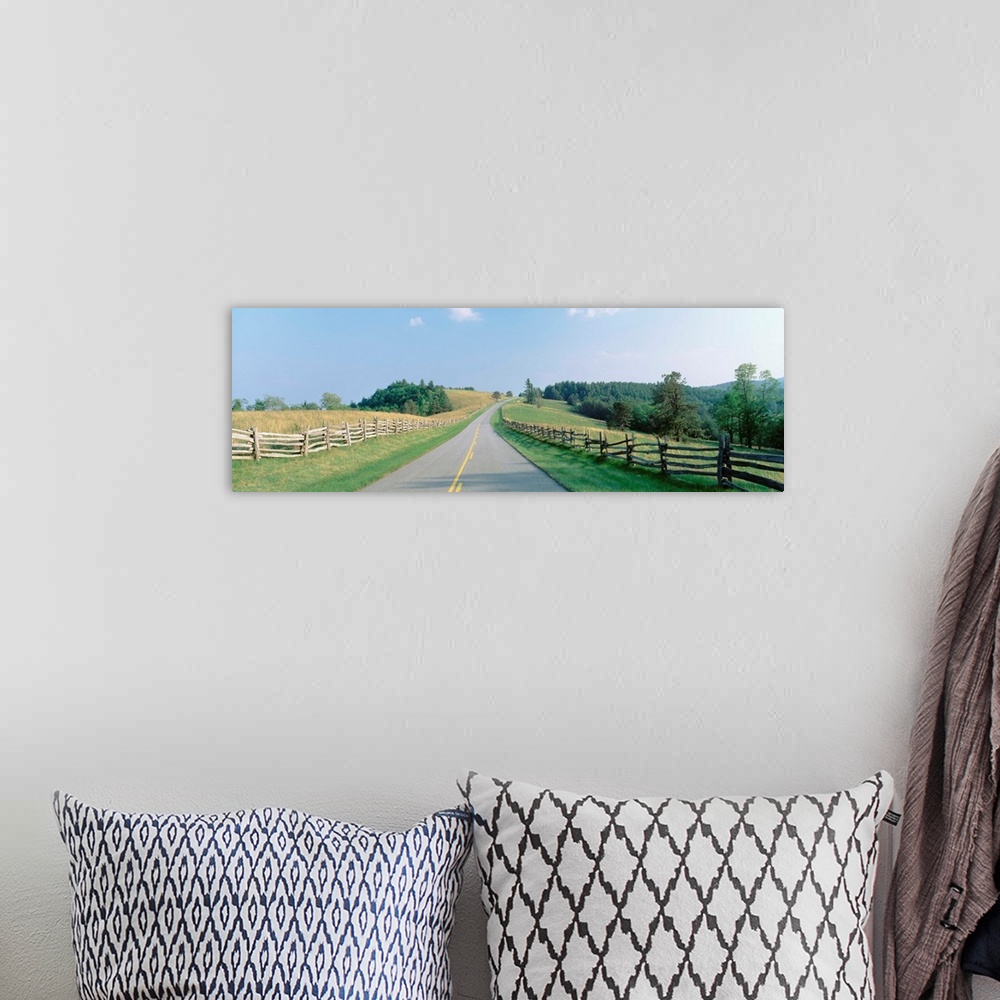 A bohemian room featuring Highway passing through a landscape, Milepost 243, Blue Ridge Parkway, North Carolina