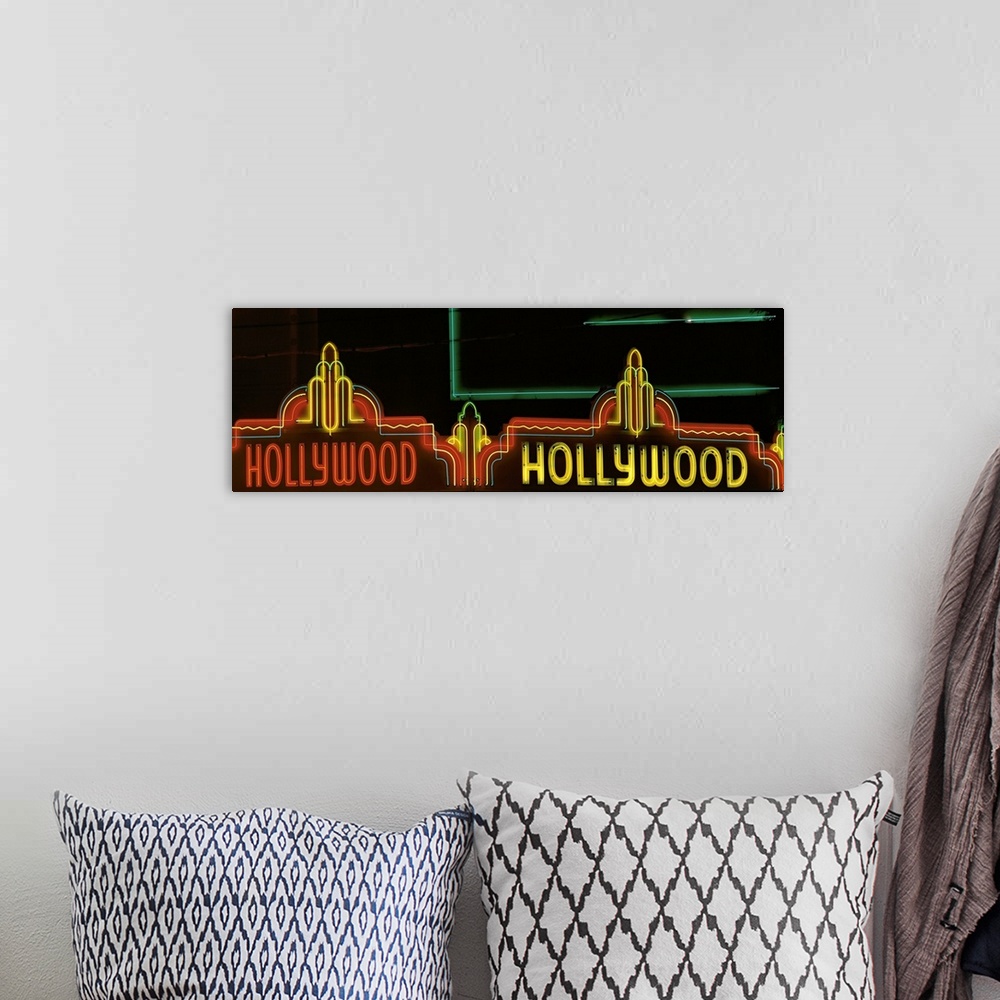 A bohemian room featuring Hollywood Neon Sign Los Angeles CA