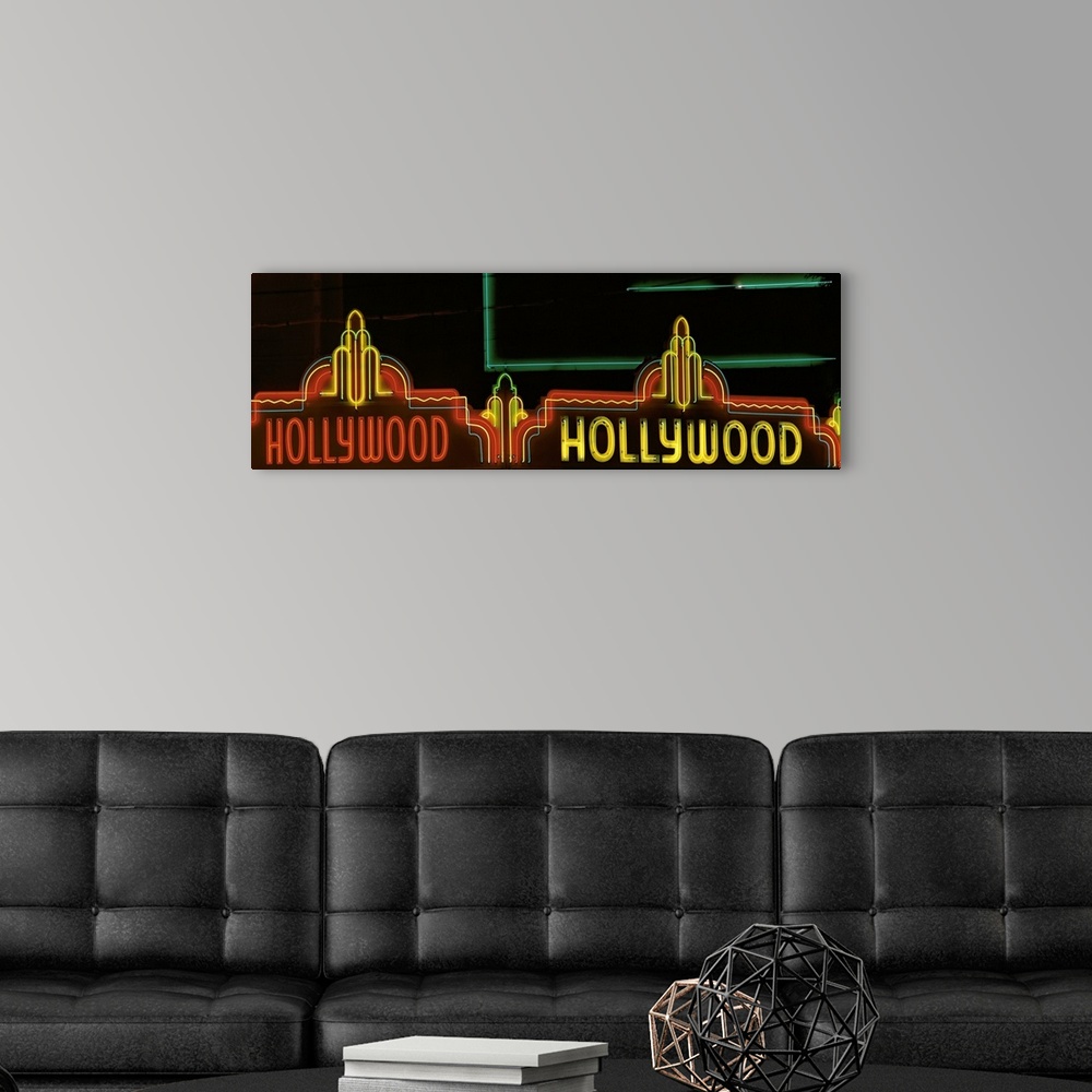 A modern room featuring Hollywood Neon Sign Los Angeles CA
