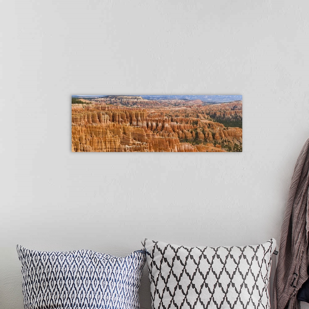 A bohemian room featuring Hoodoo rock formations in a canyon from Inspiration Point, Bryce Canyon National Park, Utah, USA.