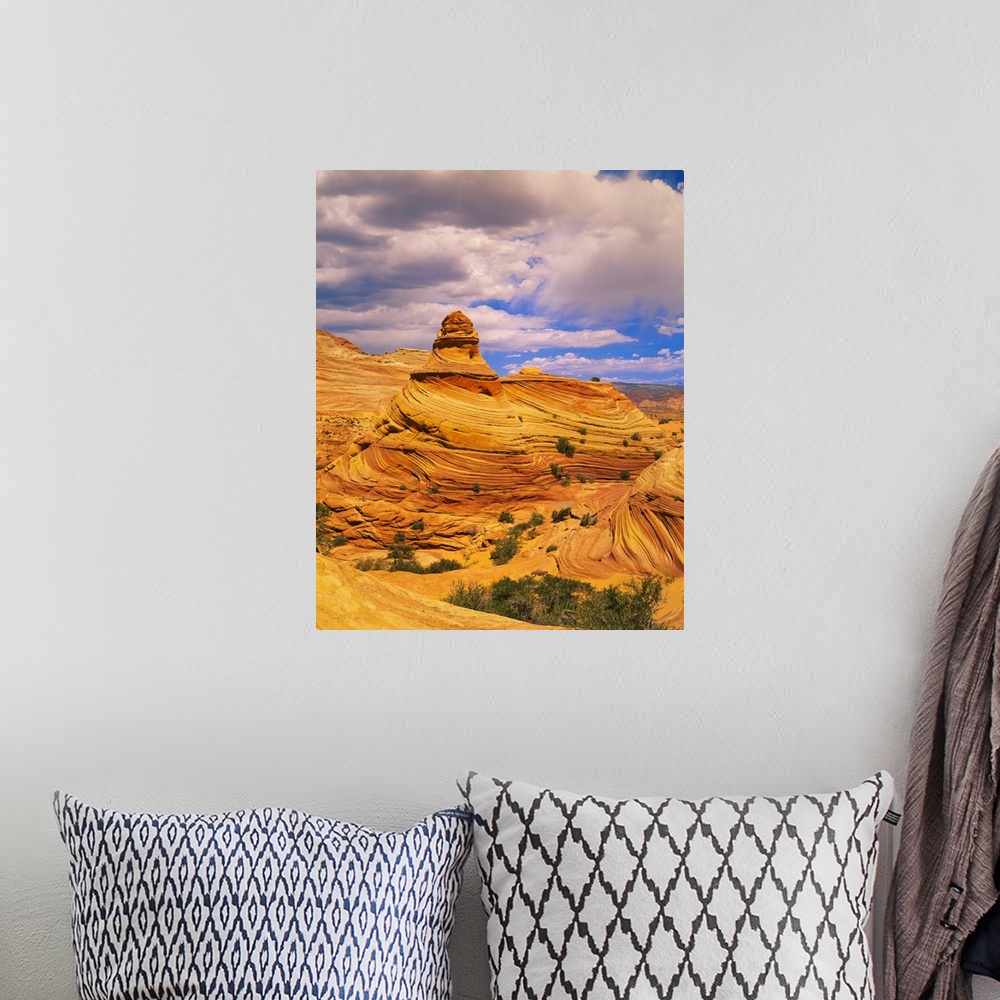 A bohemian room featuring Hoodoo rock formations on a landscape, Coyote Buttes, Paria Canyon, Vermillion Cliffs Wilderness,...