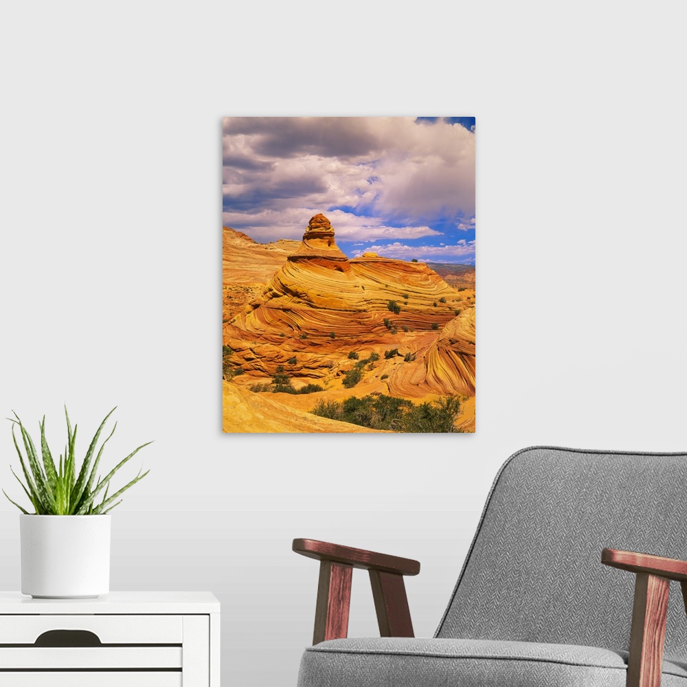A modern room featuring Hoodoo rock formations on a landscape, Coyote Buttes, Paria Canyon, Vermillion Cliffs Wilderness,...