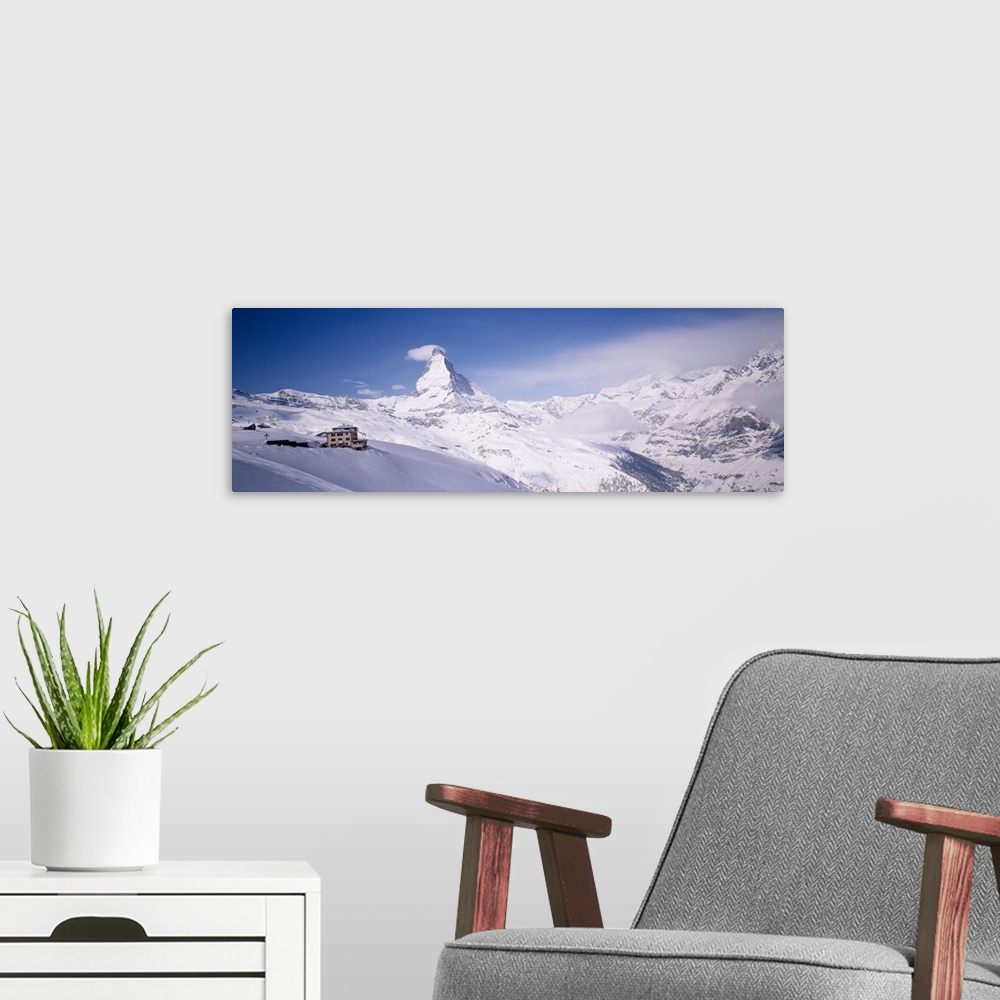 A modern room featuring Hotel on a polar landscape, Matterhorn, Zermatt, Switzerland