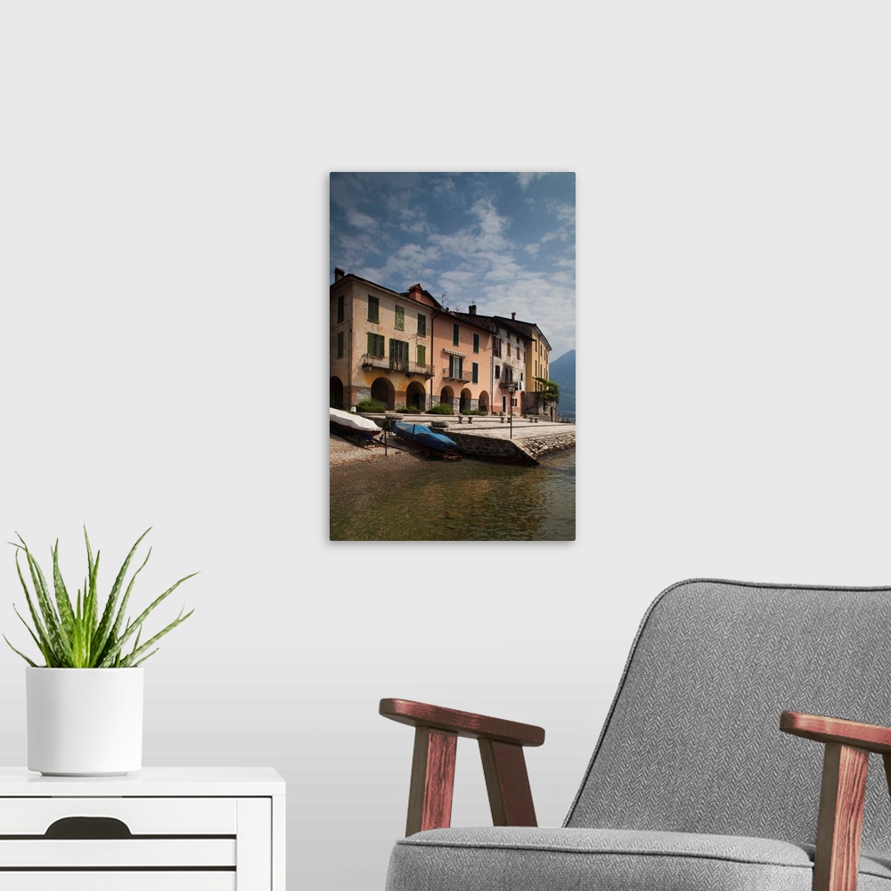 A modern room featuring House at the lakeside, Santa Maria Rezzonico, Lake Como, Lakes Region, Lombardy, Italy