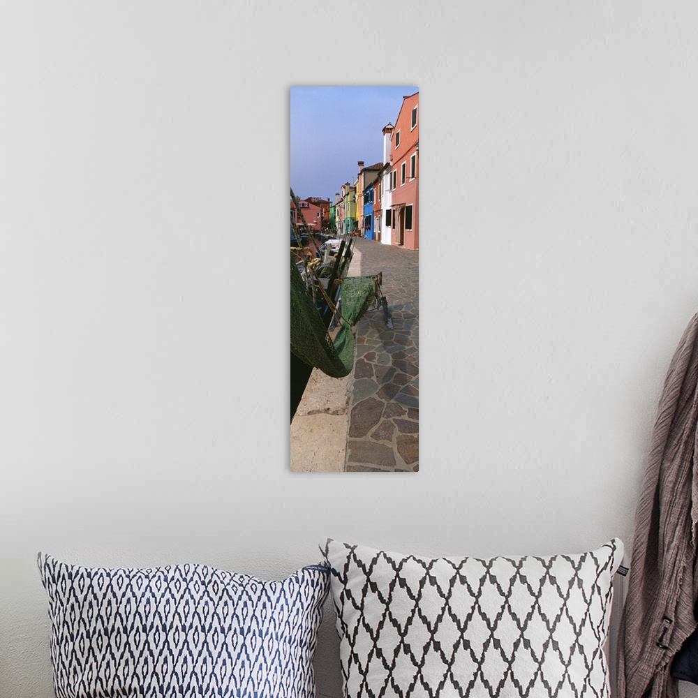A bohemian room featuring Houses along a road, Burano, Venetian Lagoon, Italy