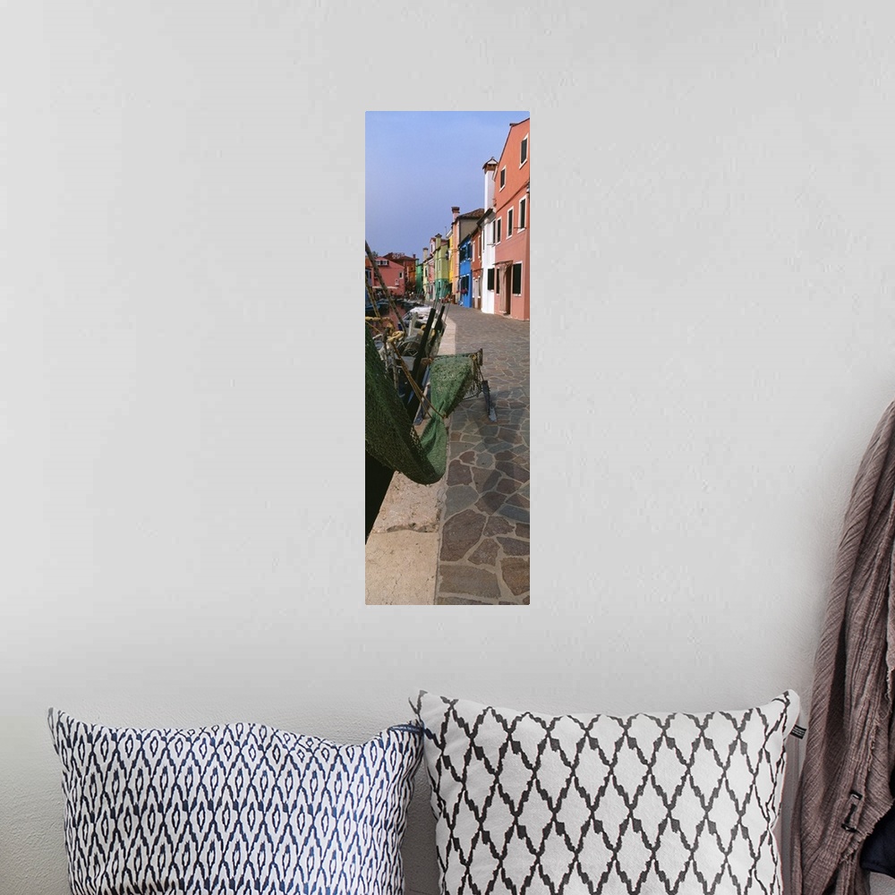 A bohemian room featuring Houses along a road, Burano, Venetian Lagoon, Italy